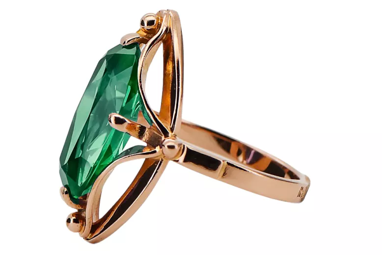 Ring Emerald Original Vintage 14K Rose Gold Vintage vrc047r